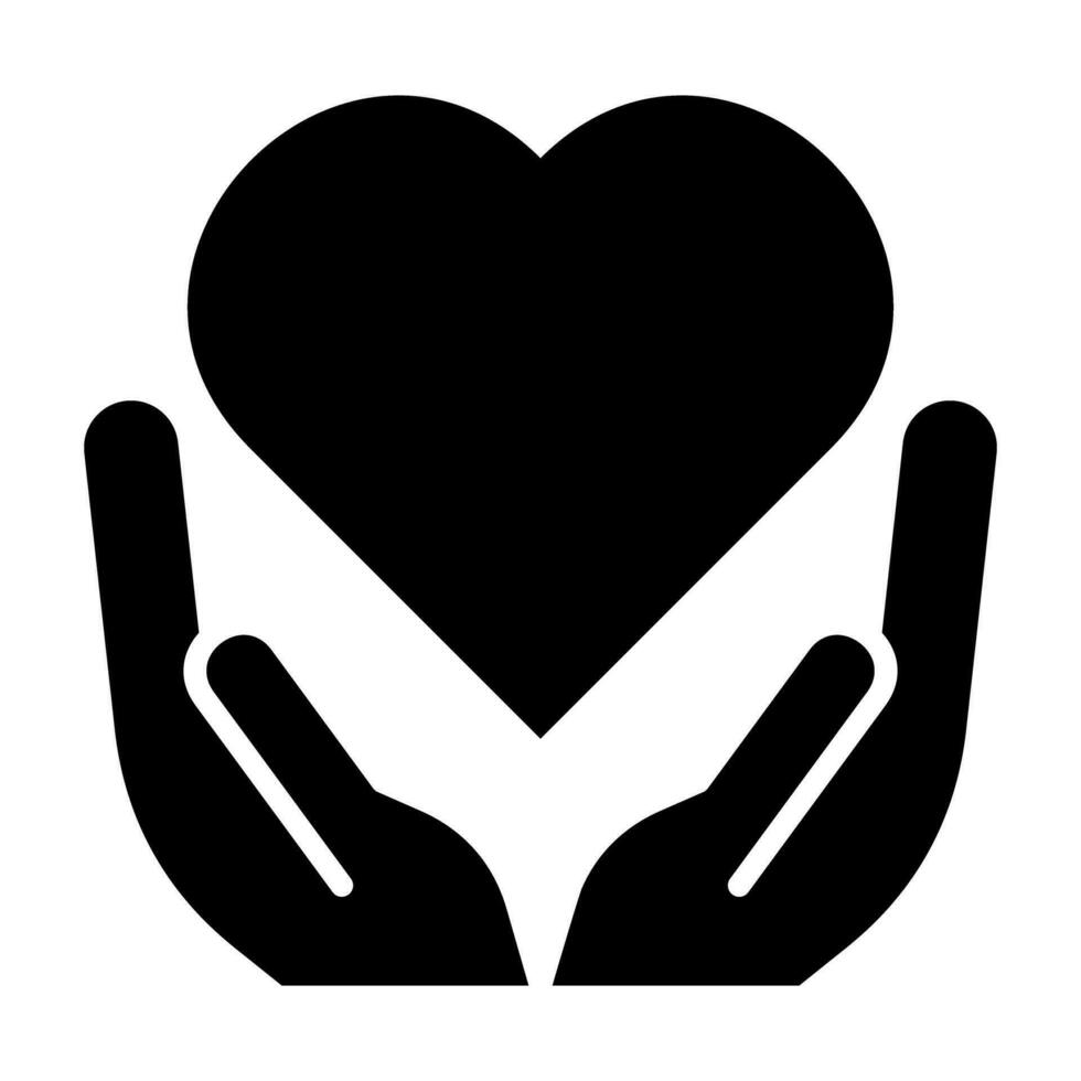 manos dando amor cuidado negro icono botón logo comunidad diseño vector