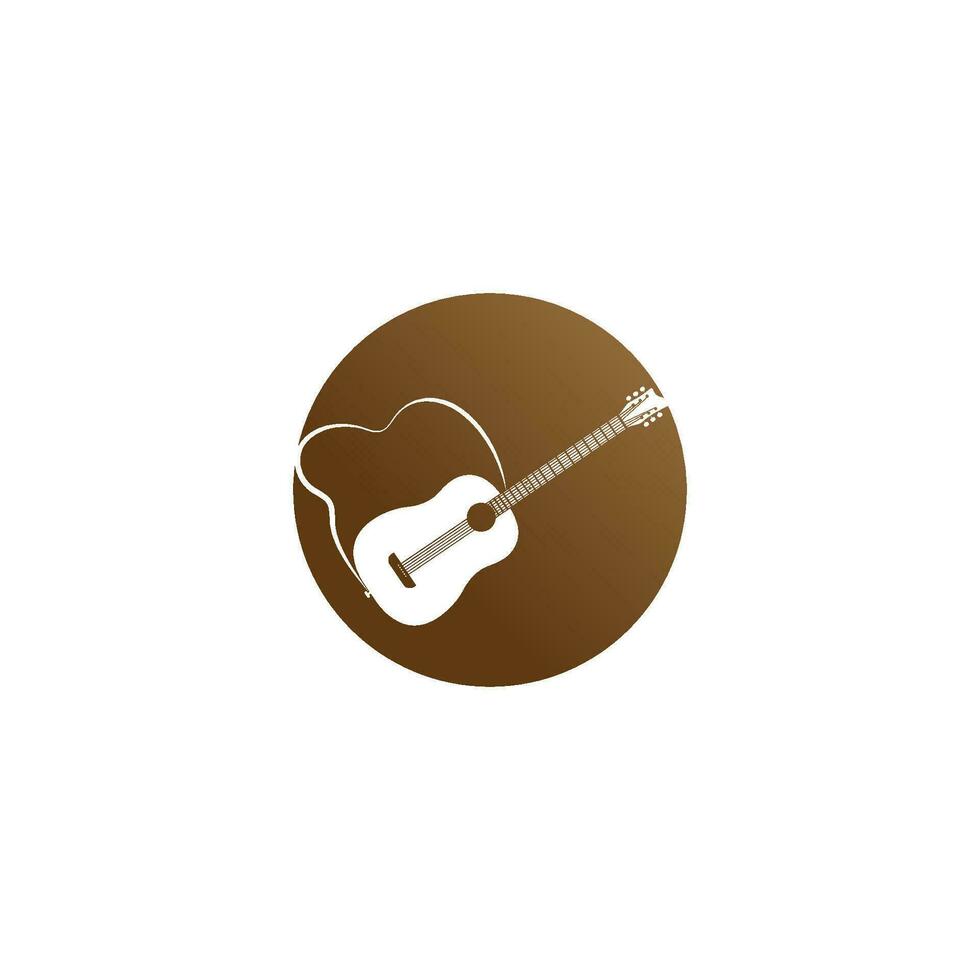 guitarra logo vector modelo