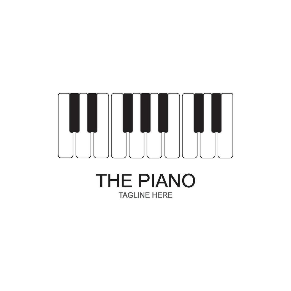 Piano Logo Design Template. vector