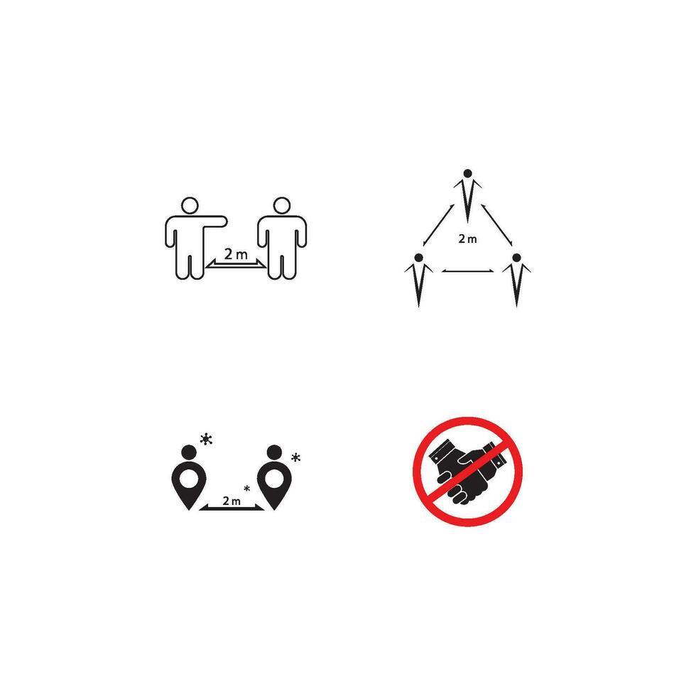 social distance icon vector