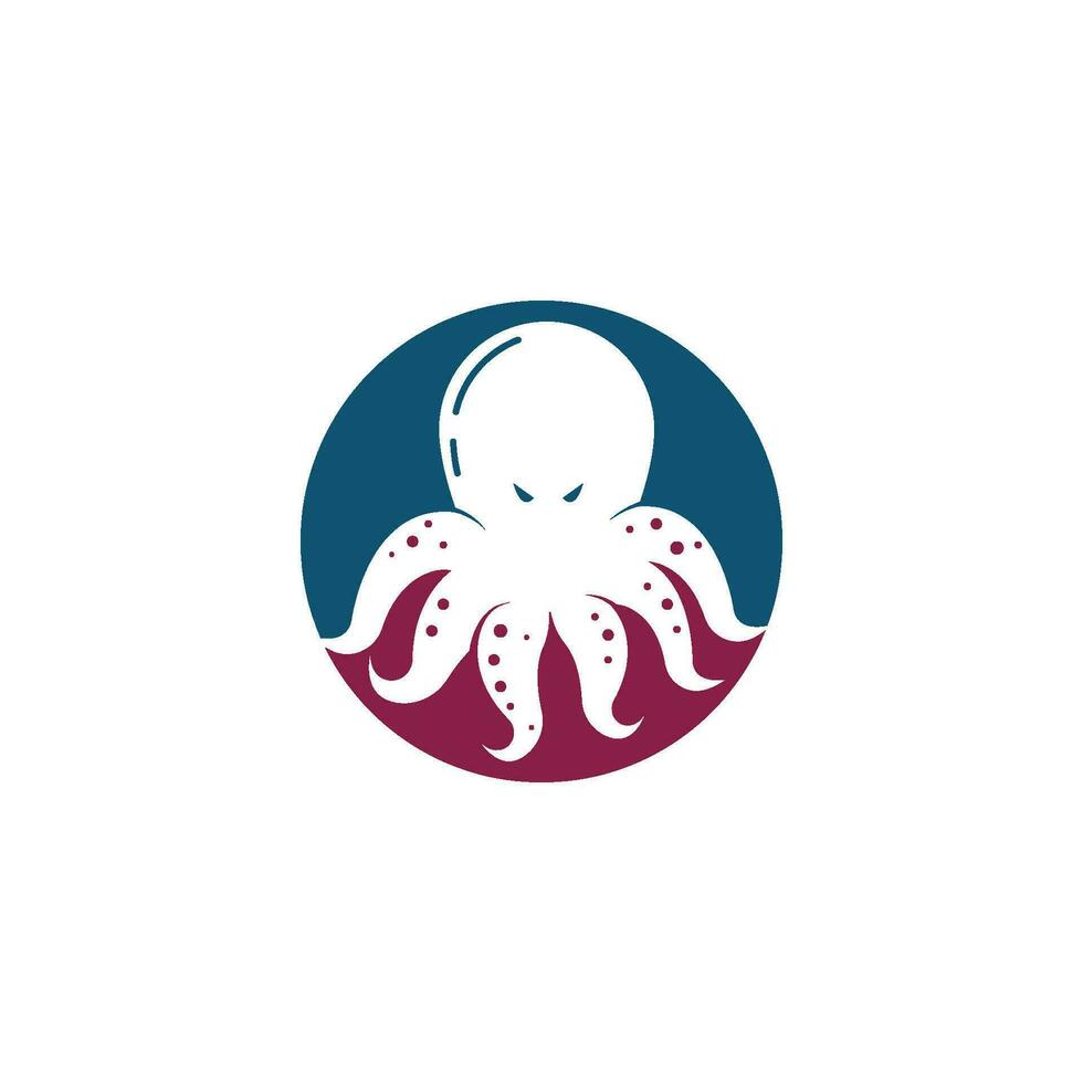 pulpo logo ilustracion vector