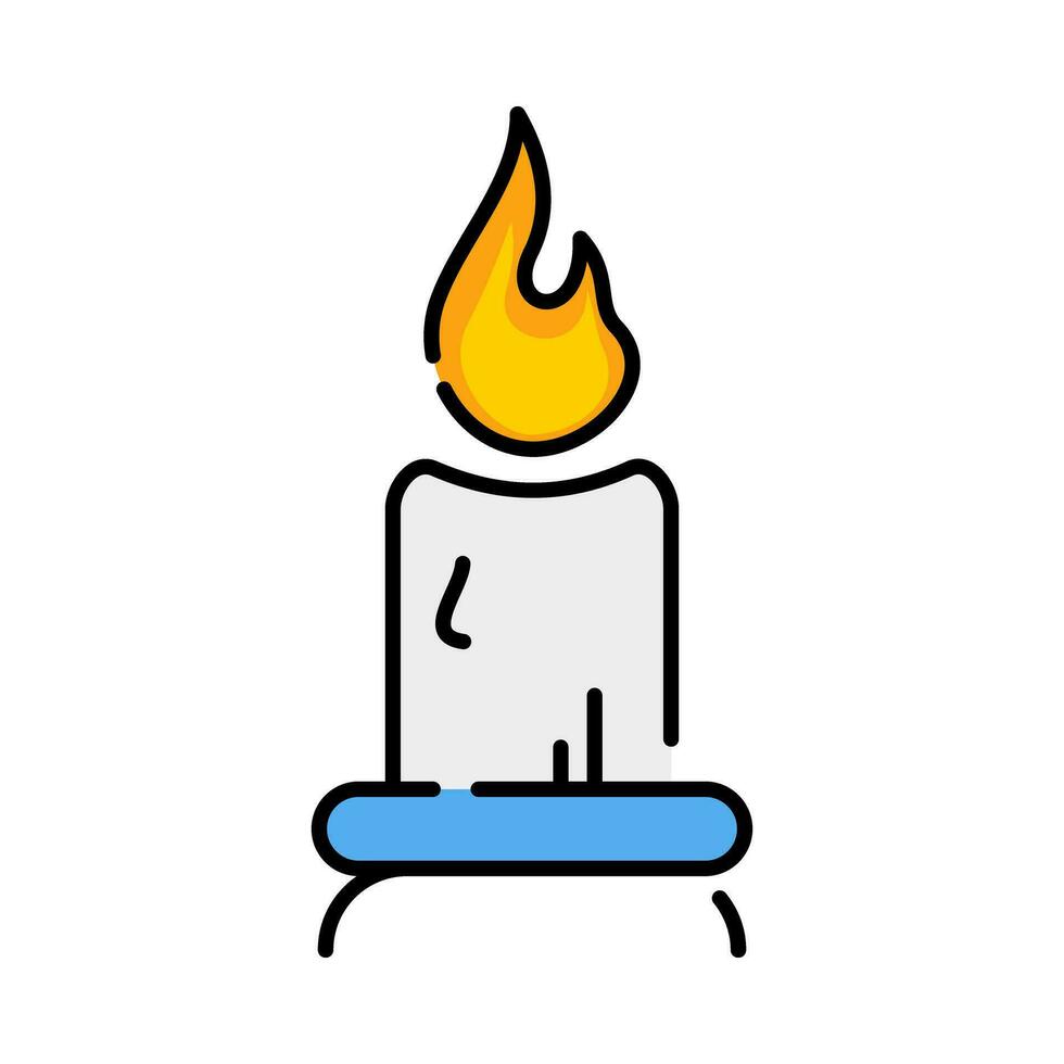 Fire Light Candle Colorful Outline Icon Design vector