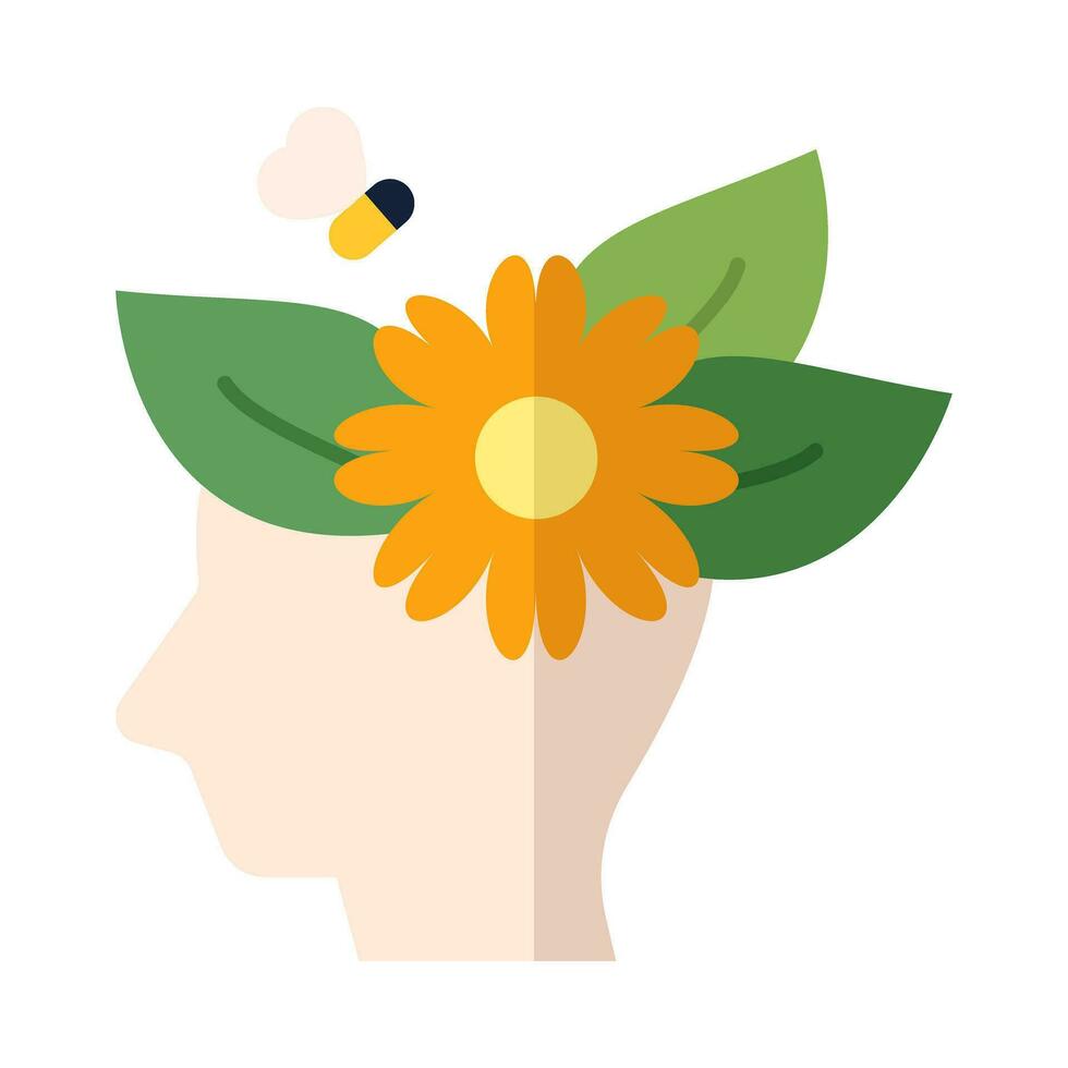 mental salud sano persona mente vistoso icono diseño vector