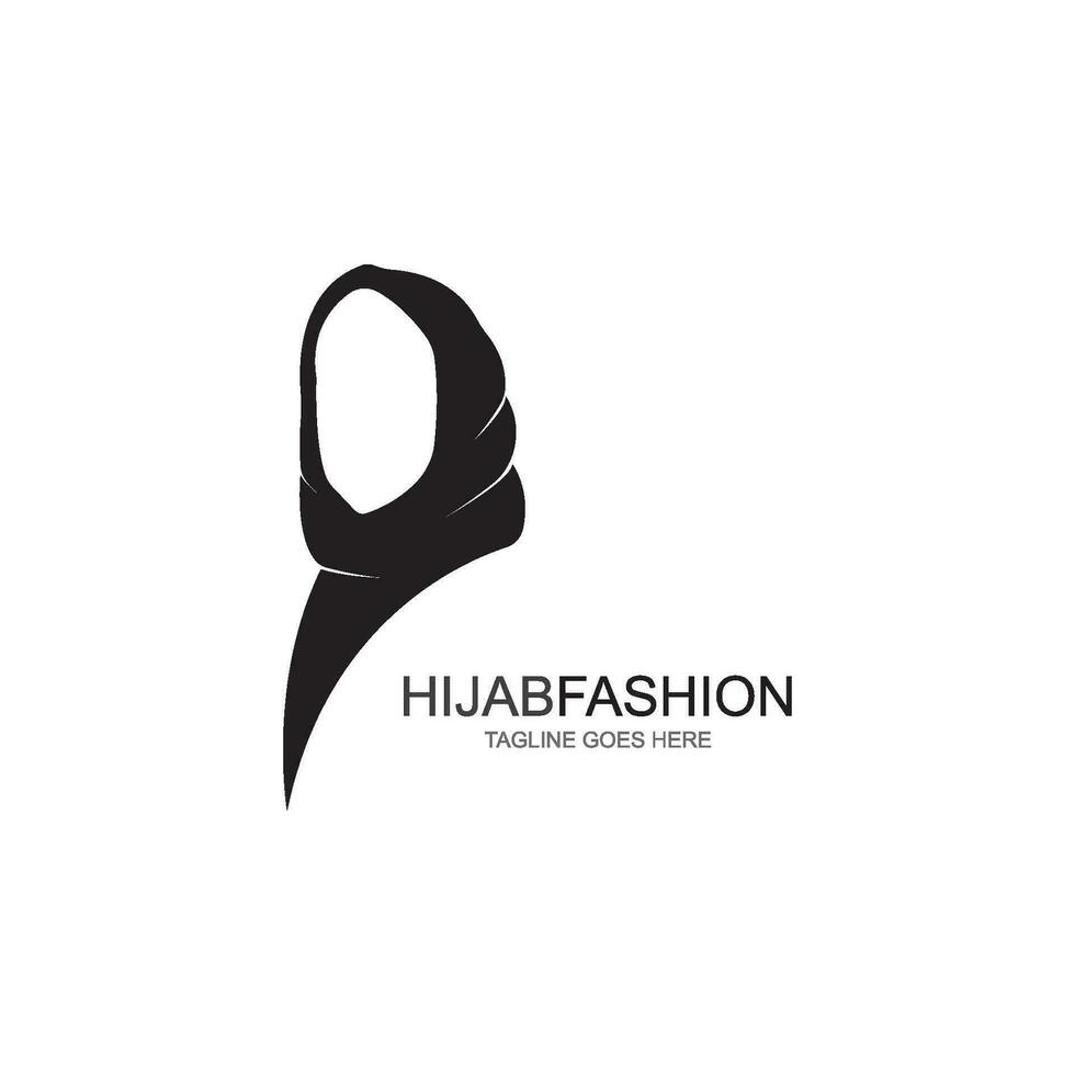 muslimah hijab logo modelo vector