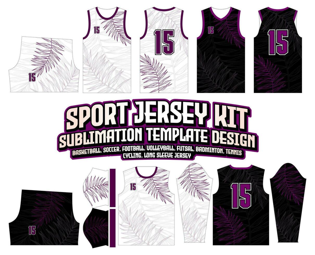 leaf thin outline Line Jersey Design Background vector
