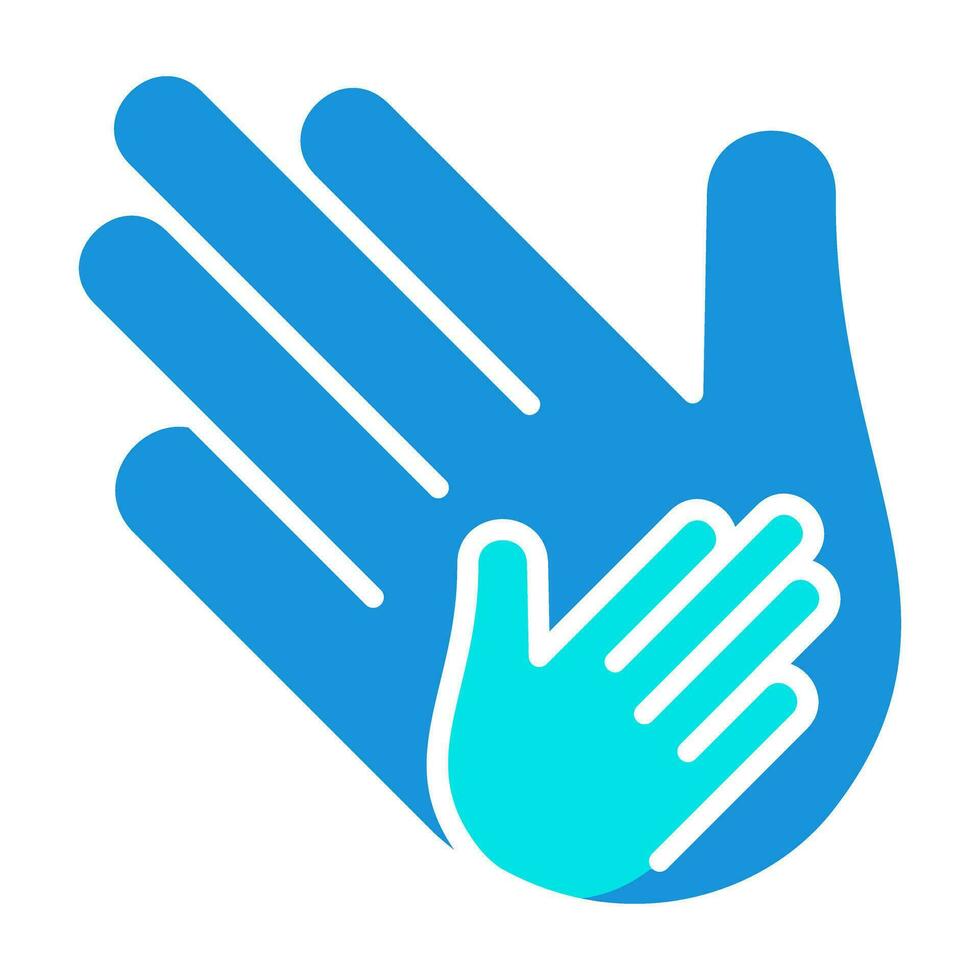 Hands Palm Blue Icon Button Logo Community Design vector