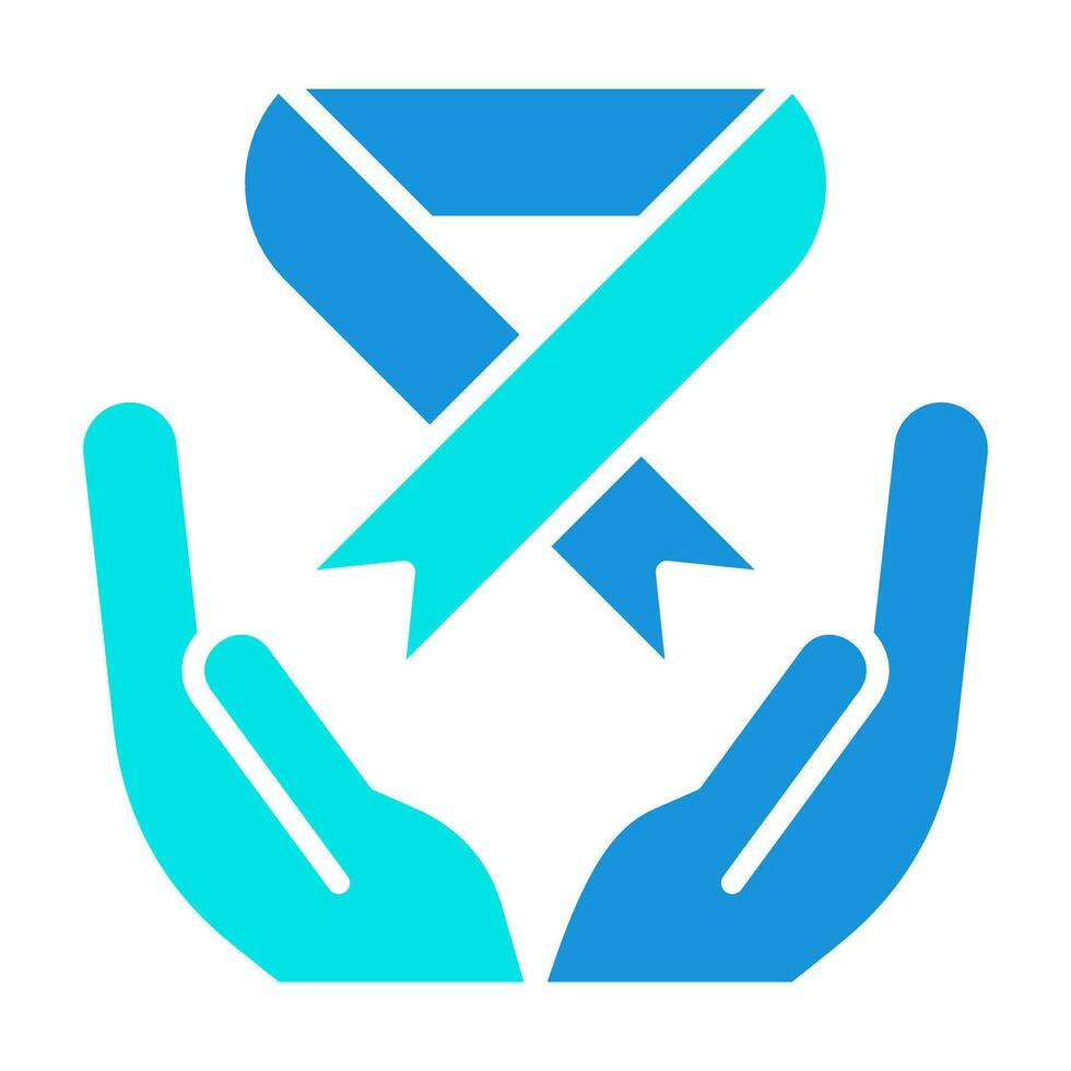aids ribbon with Hand Blue Icon Button Logo Community Design vector