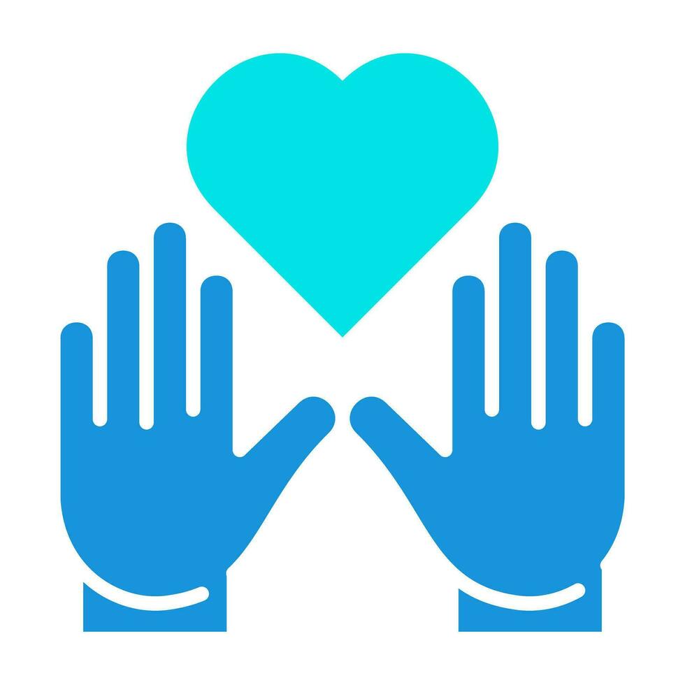 manos arriba amor cuidado azul icono botón logo comunidad diseño vector