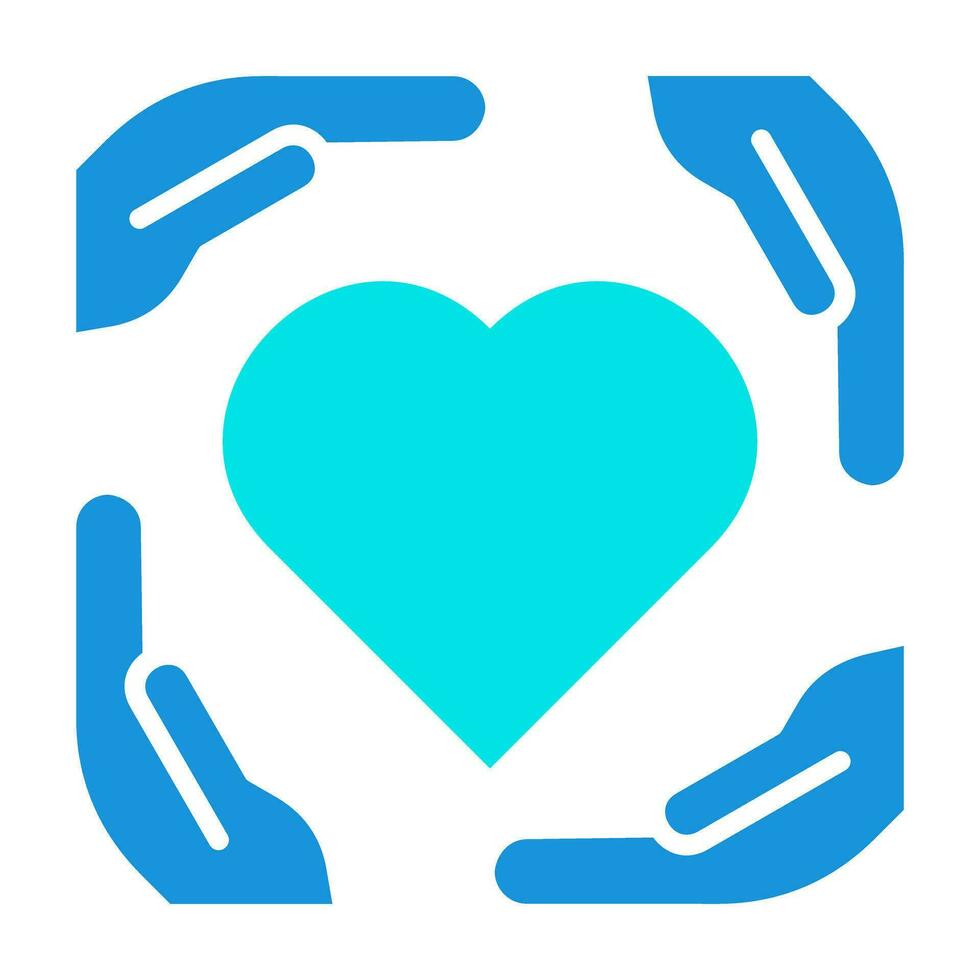 Hands Care Protection Love Blue Icon Button Logo Community Design vector
