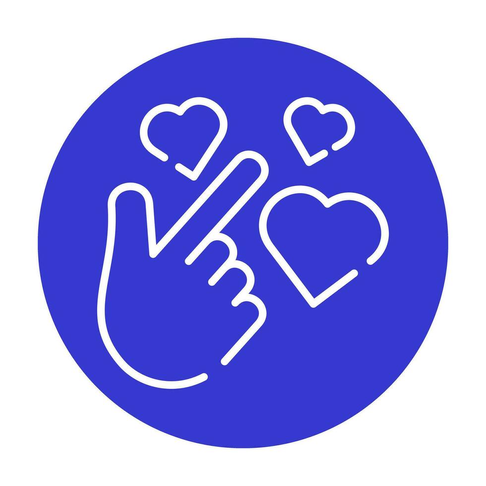 Hand loves Icon Logo Community Purple Circle White Outline Design vector
