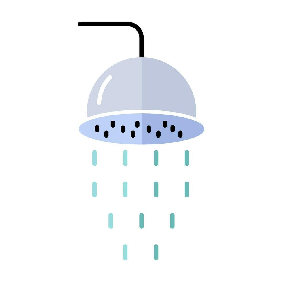 Shower Head Bathroom Colorful Icon Design vector