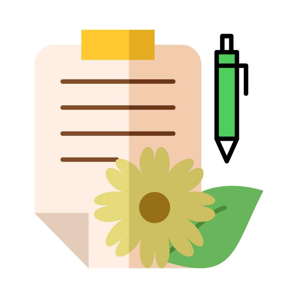 Health Note Paper Herbal document Colorful Icon Design vector