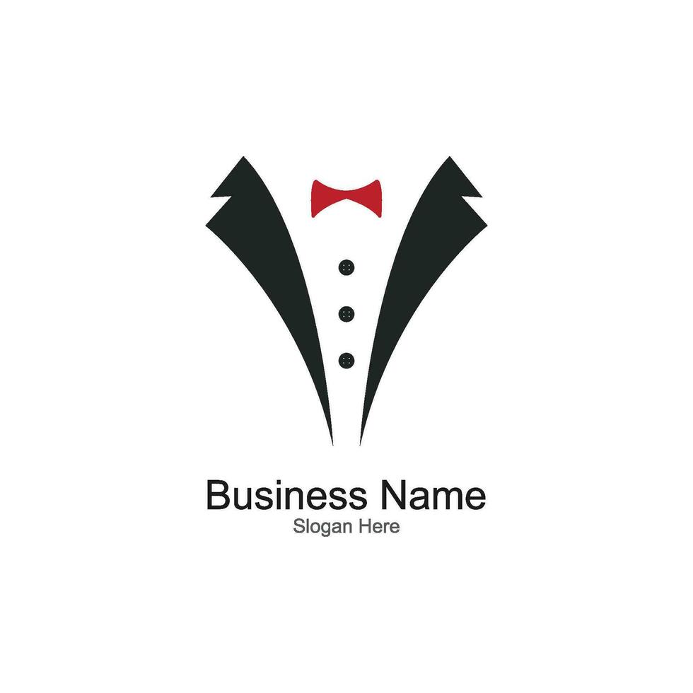 Tuxedo gentleman logo design vector