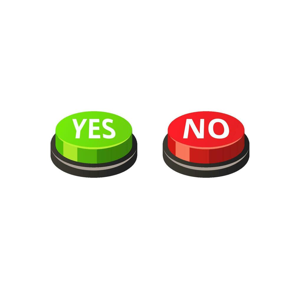 YES and NO buttons vector