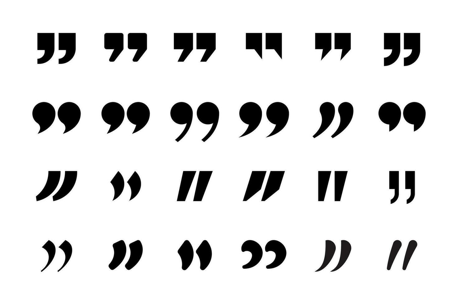 Quotes icon set. Quotation mark symbols. vector