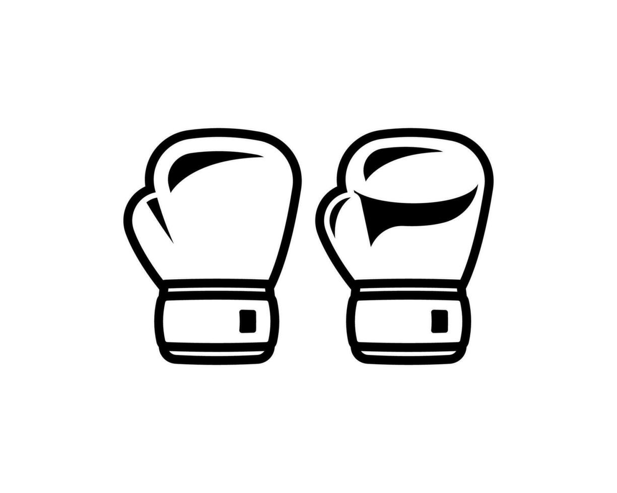 boxeo guantes icono contorno estilo vector aislado en blanco fondo,