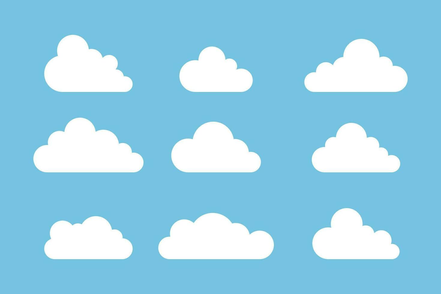 conjunto de nube vector aislado en blanco antecedentes