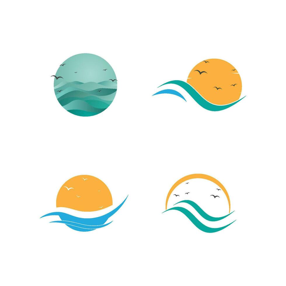 Water wave Logo Template vector