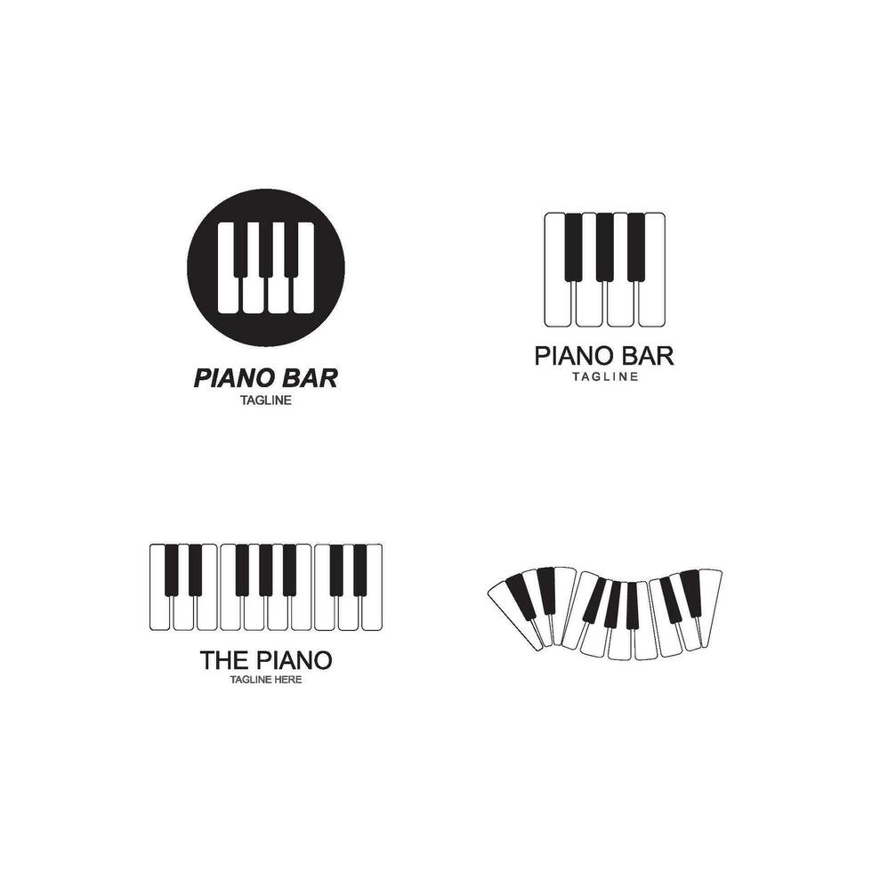 Piano Logo Design Template. vector