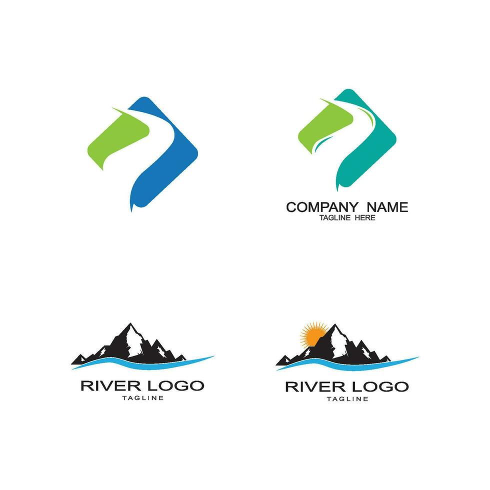 River Logo Template vector icon illustration