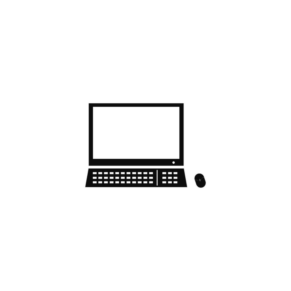 monitor ordenador personal conjunto computadora icono vector