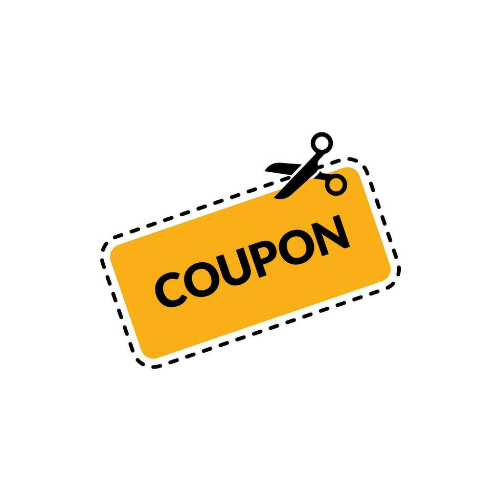 Coupon vector icon isolated on white background.