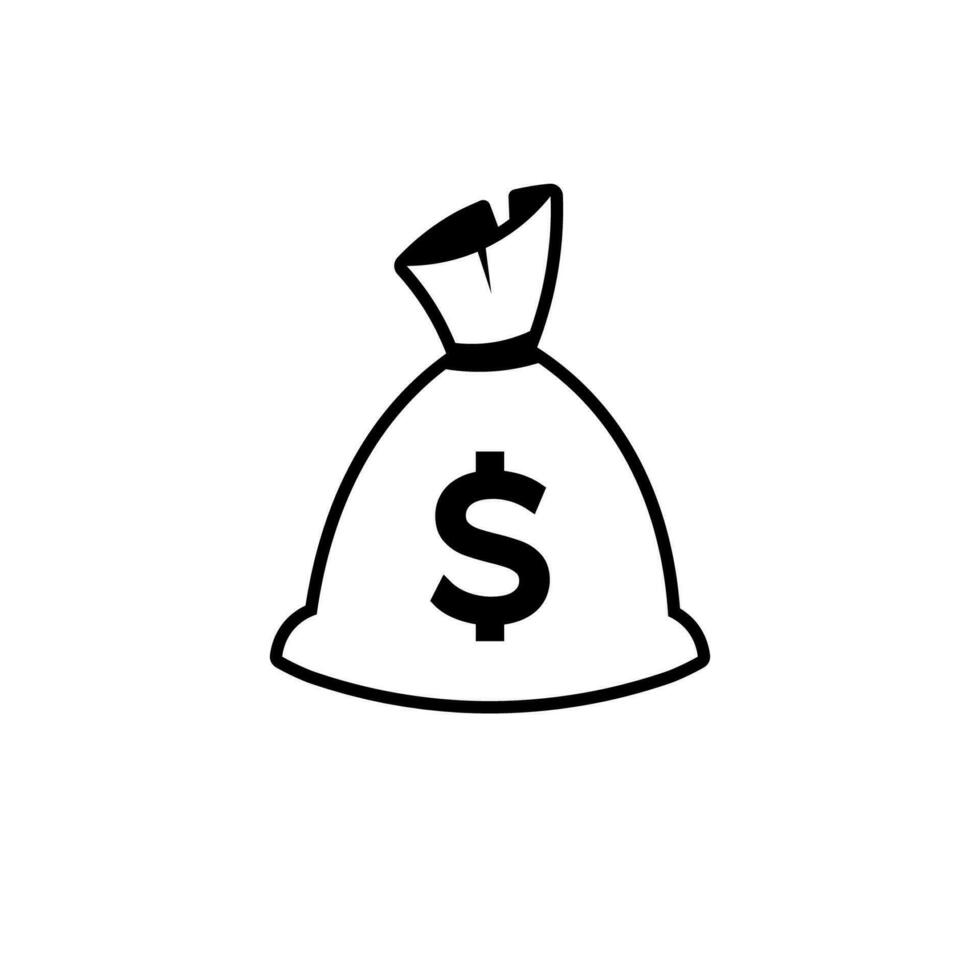 dinero bolso icono aislado en blanco antecedentes. vector