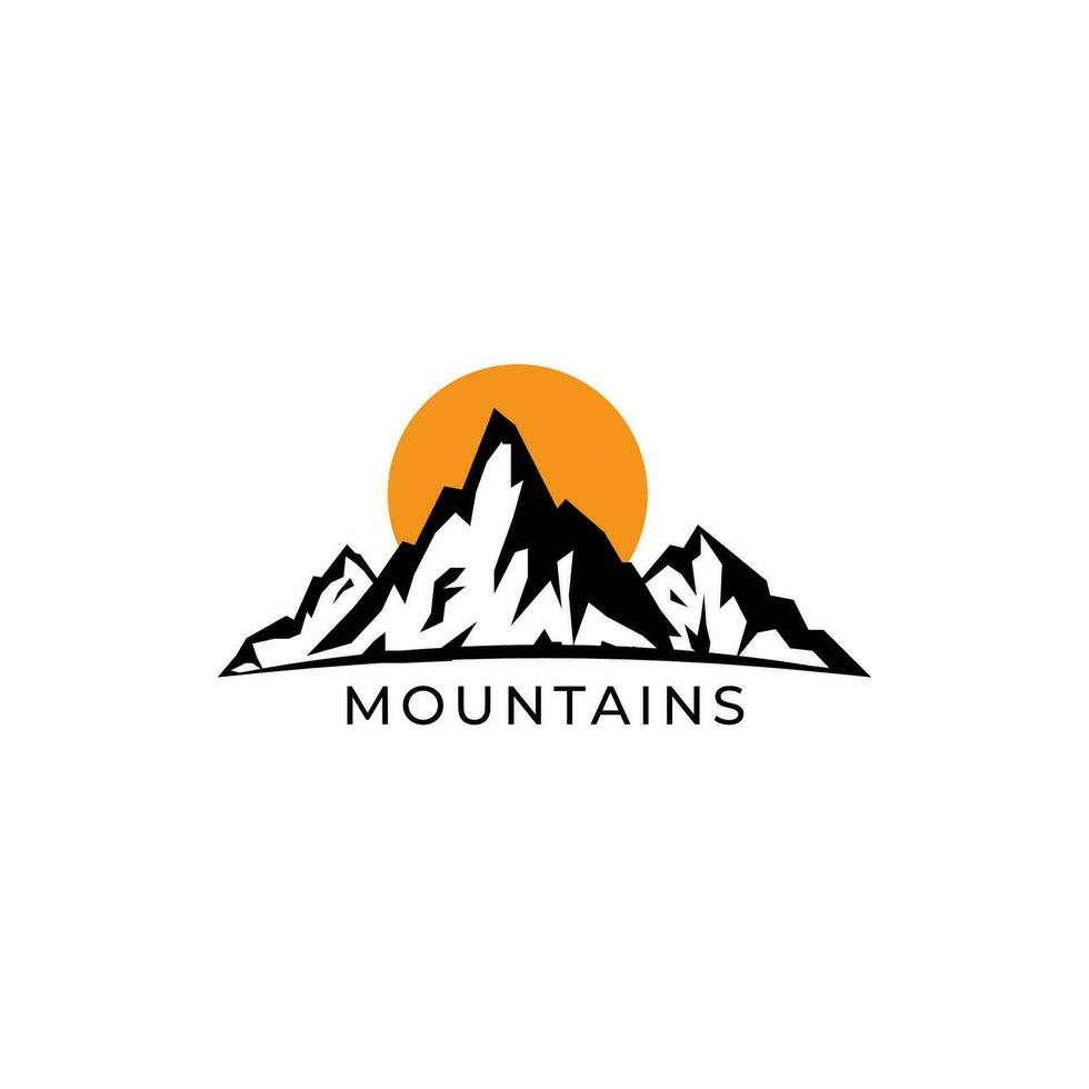 montañas pico logo vector