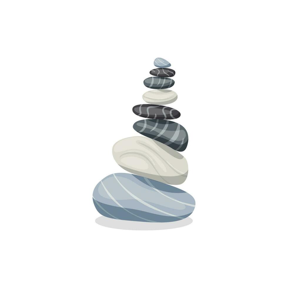 Stones pebbles balancing vector illustration.