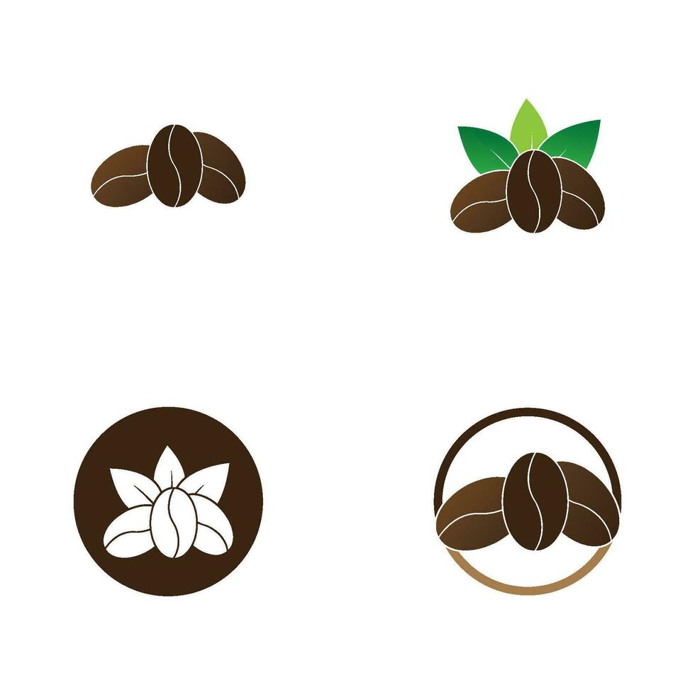 coffee beans logo template vector icon