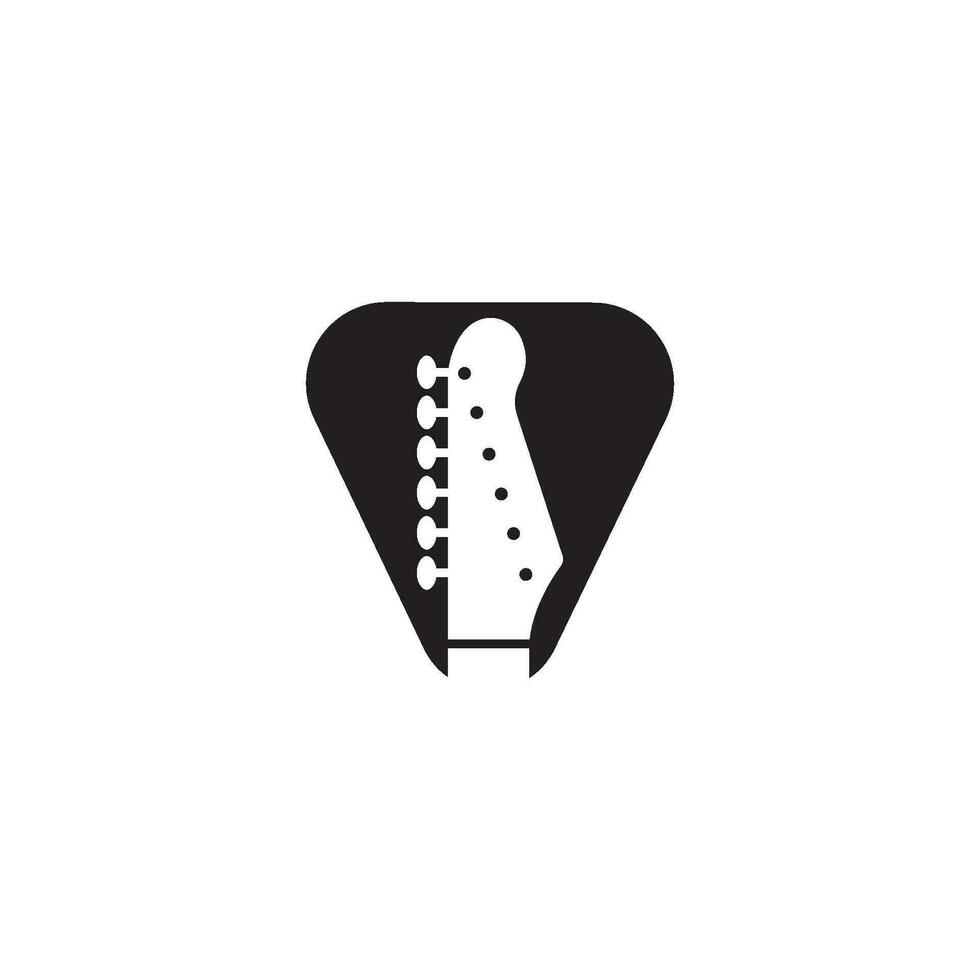 guitarra logo vector modelo