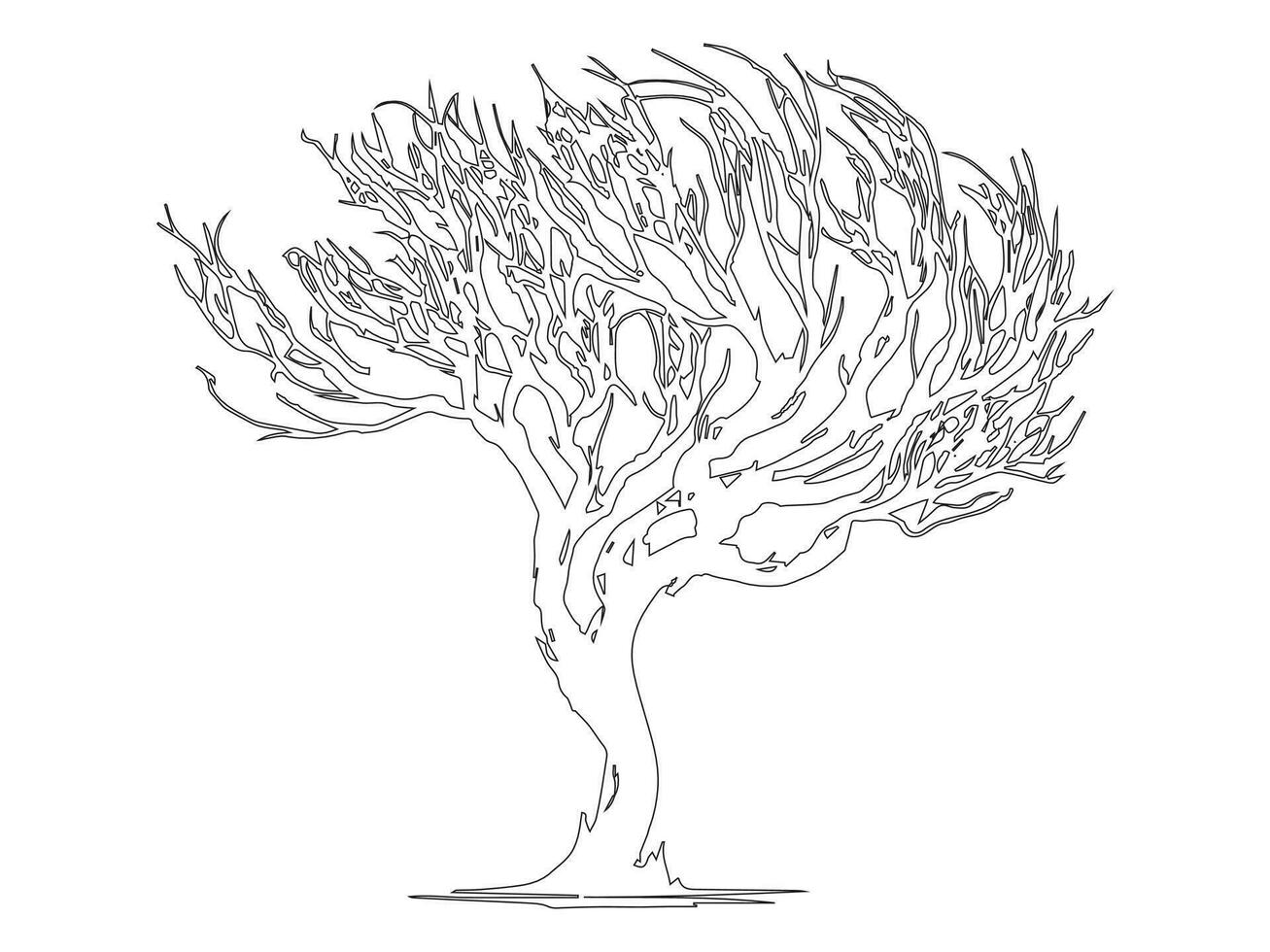 Tree Line Art vector