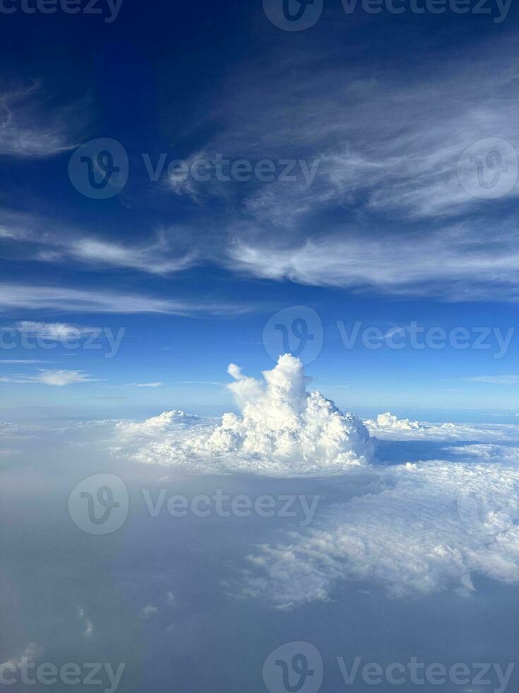 sky view on an airplane photo