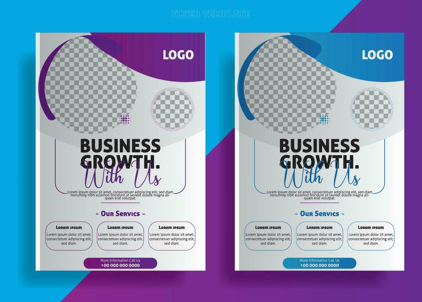 Business Growth with Us Flyer Template Design, Corporate Marketing leaflet design, Commercial uses template, Event cover page, Premium design for growth your business. vector