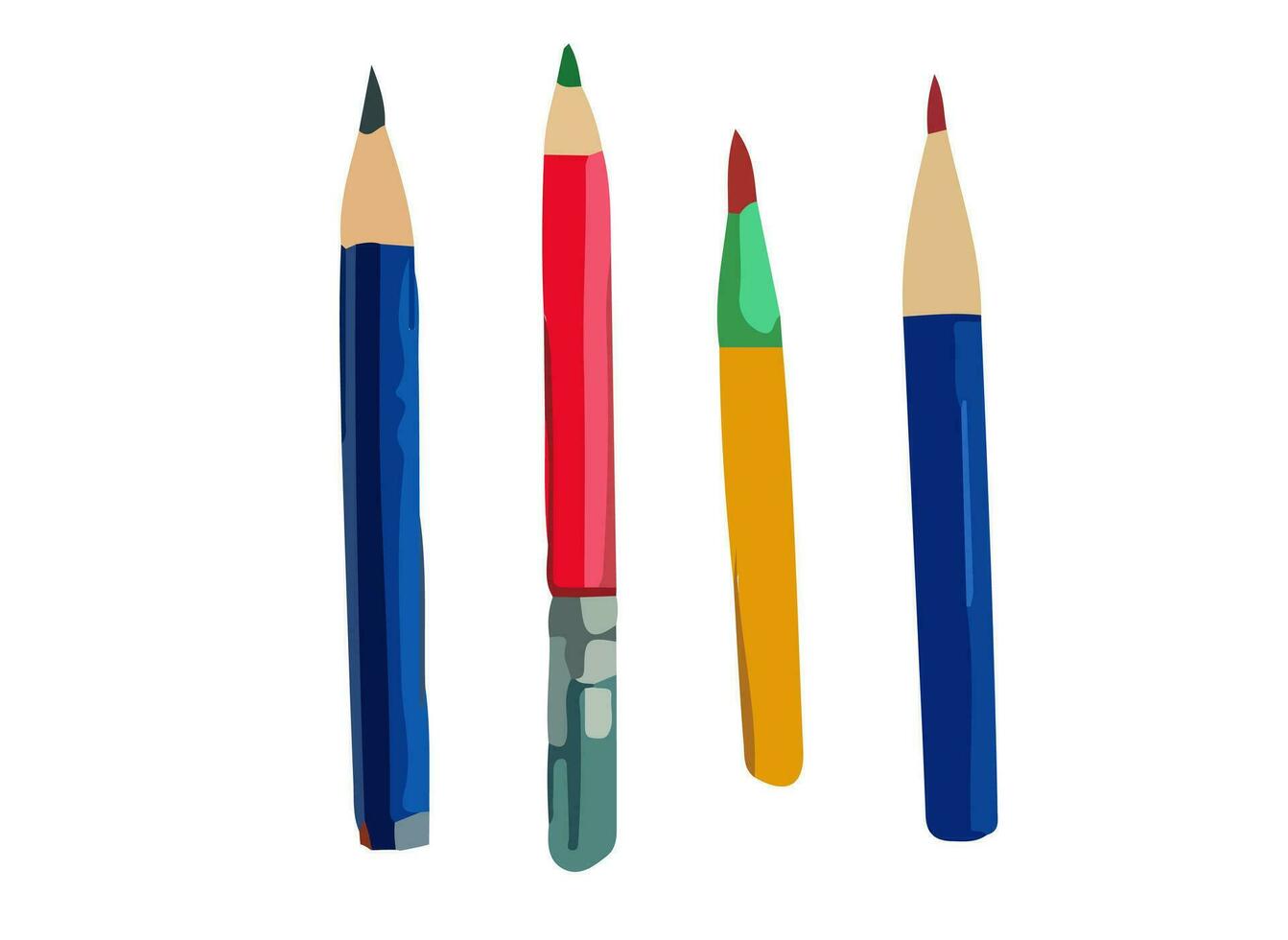 Watercolor Colored Pencils Clipart / Watercolor School Item / Art