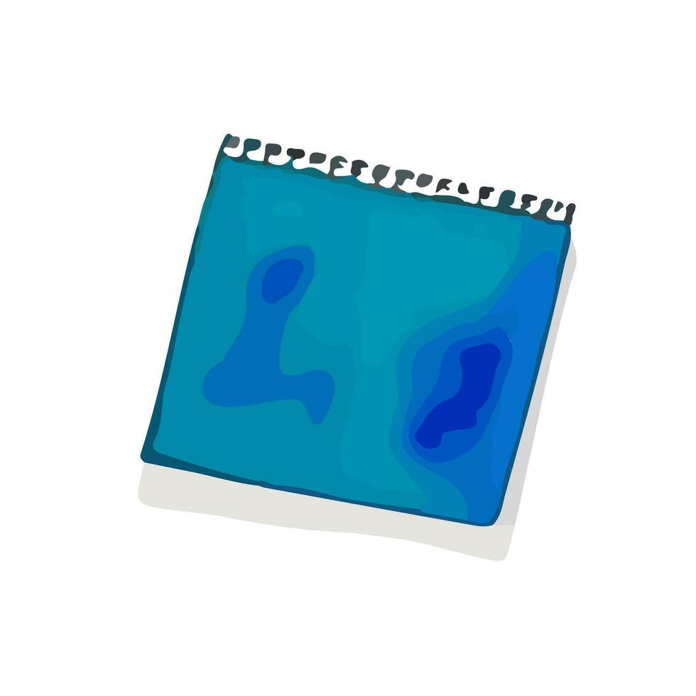 Notebook, book, folder painted in watercolor. Vector illustration for study. Back to school, supplies for classes.