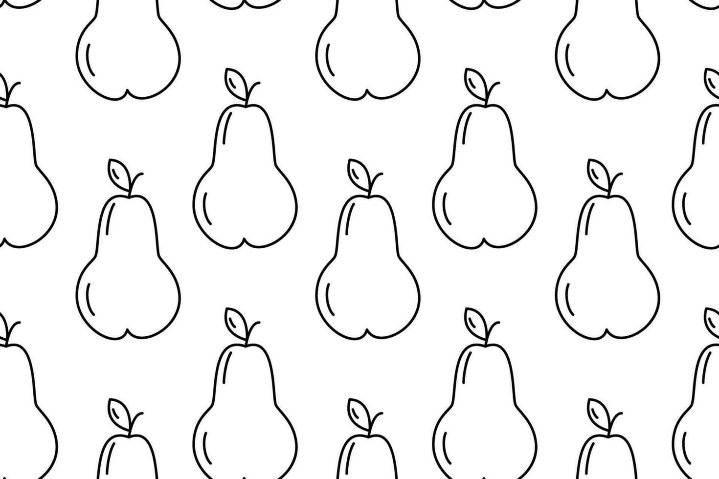 Seamless pattern of contour image of seasonal fruit pear. Thanksgiving day. Vector. EPS. Isolate. vector