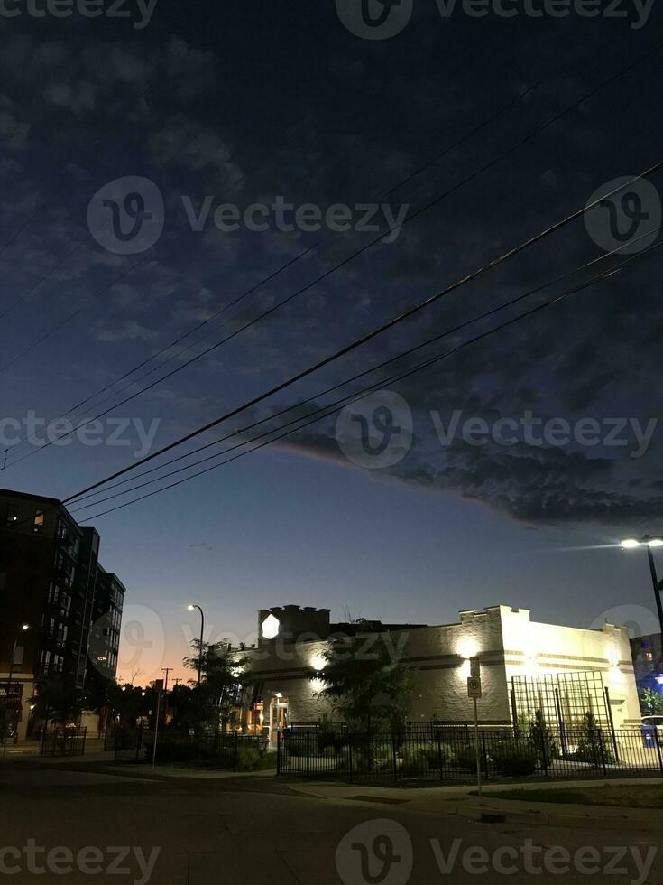 clear sky in town photo