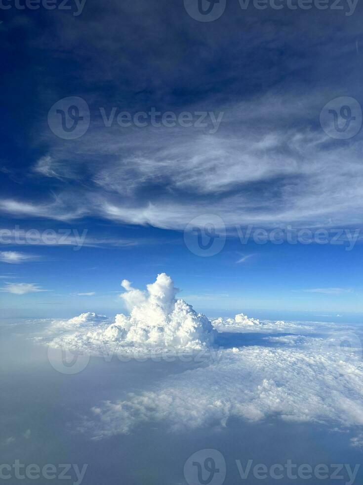 sky view on an airplane photo