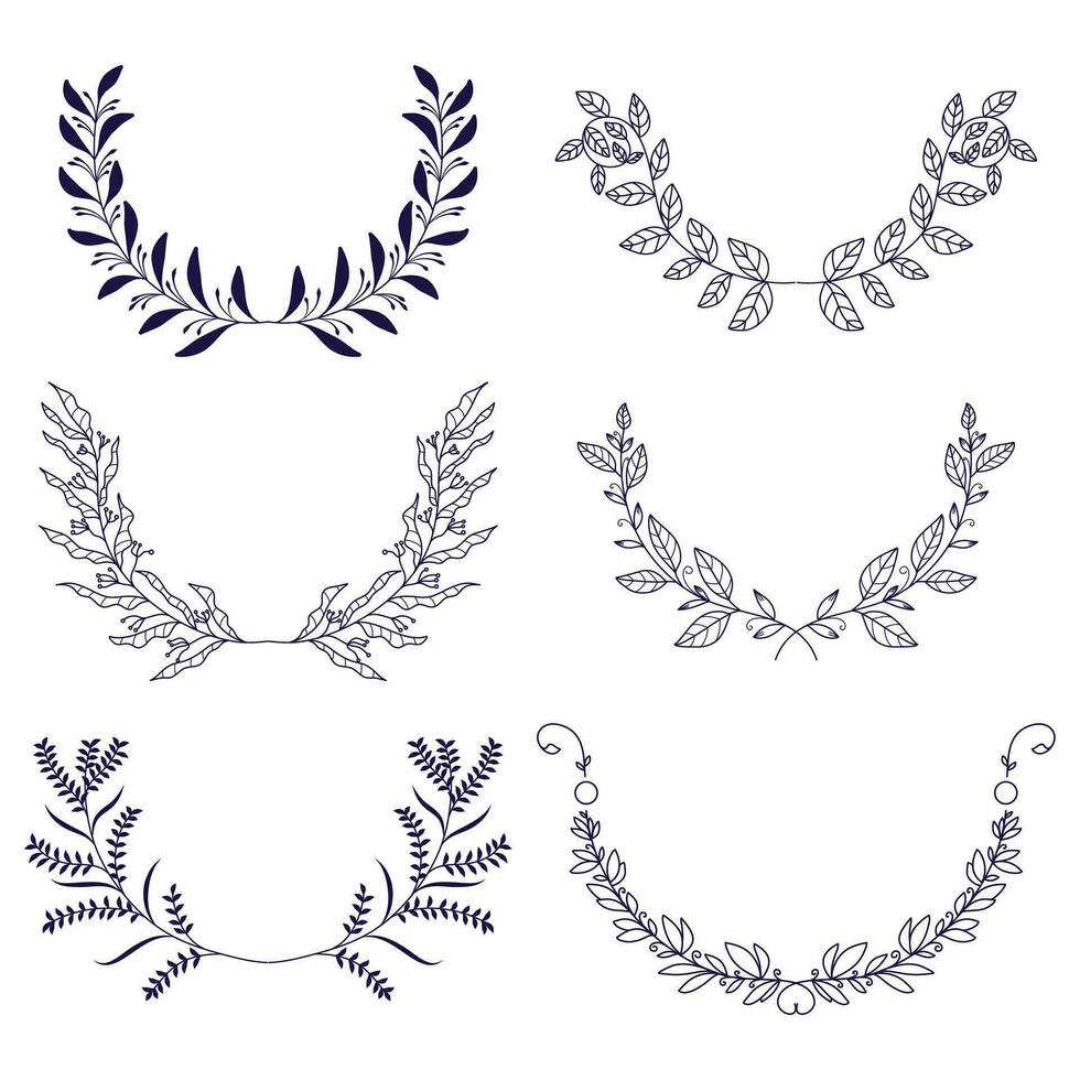 Set of hand-drawn decorative elements for your design. Vector illustration