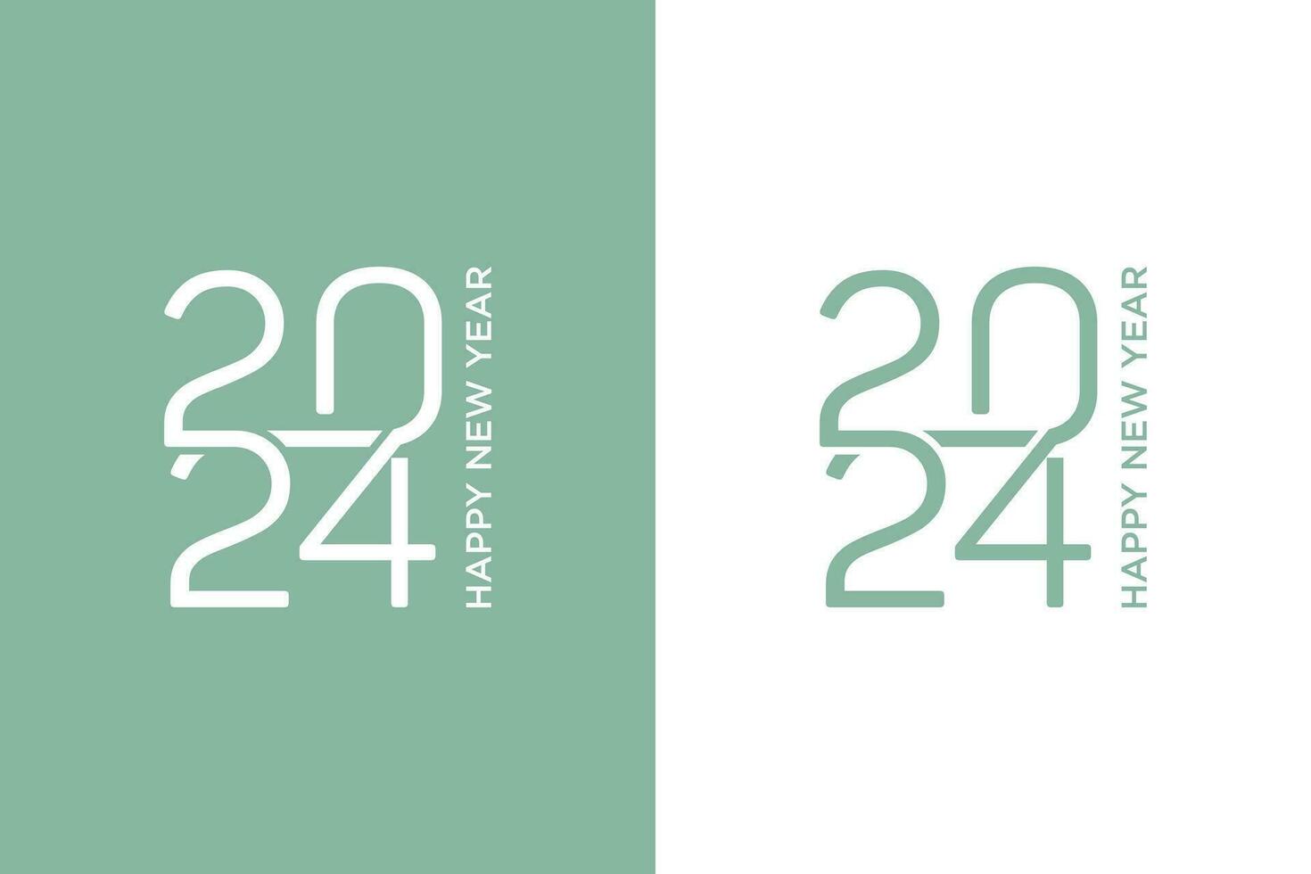 happy new year 2024 with connected minimalist numeral style 25561955