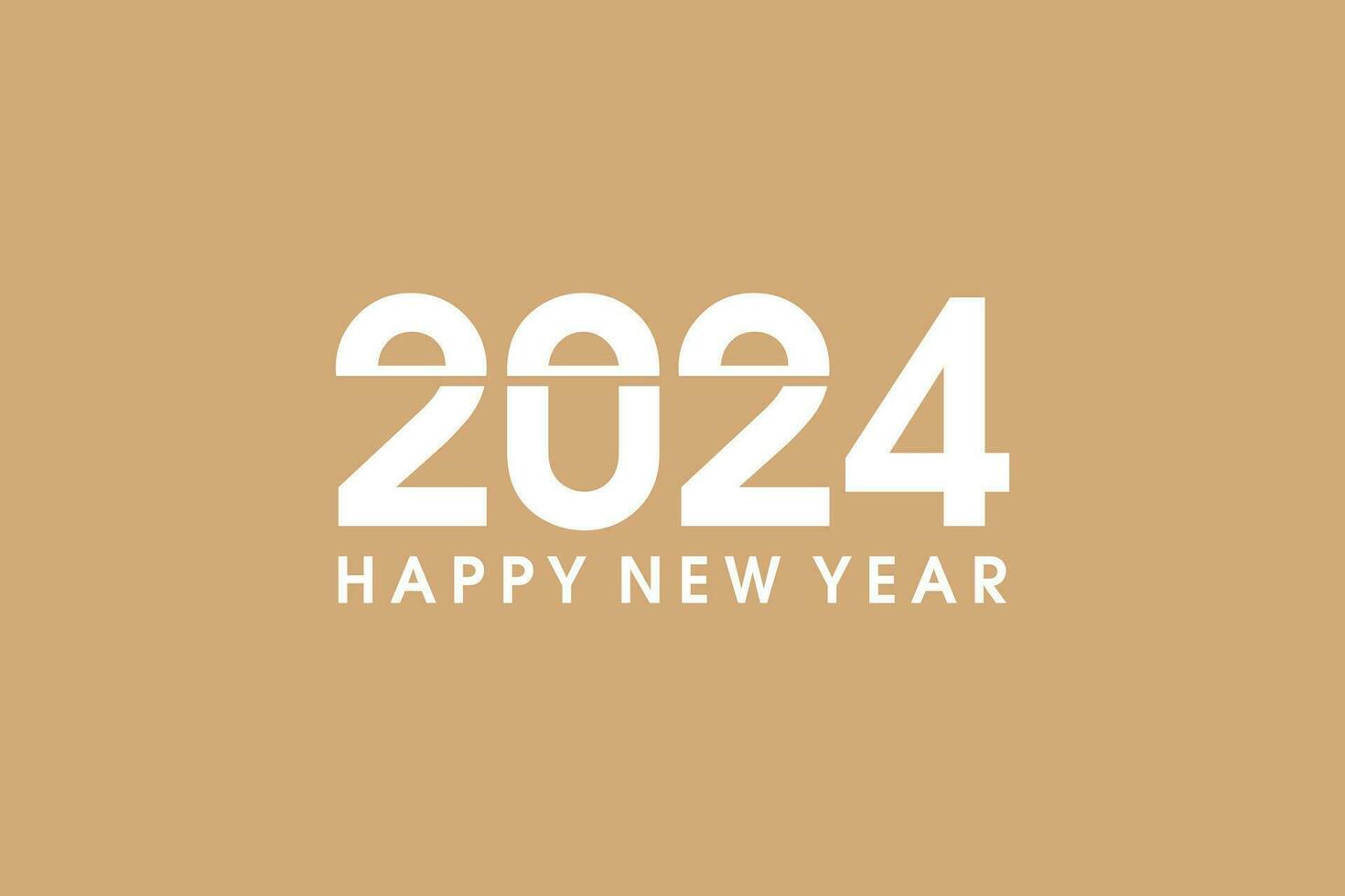 happy new year 2024 vector, simple 2024 design background in white color vector