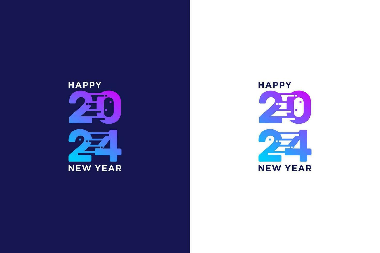 contento nuevo año 2024 ilustración, 2024 diseño con conectado números y color gradación vector