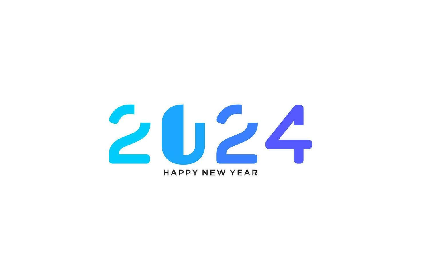 happy new year 2024 wishes with colorful numbers vector