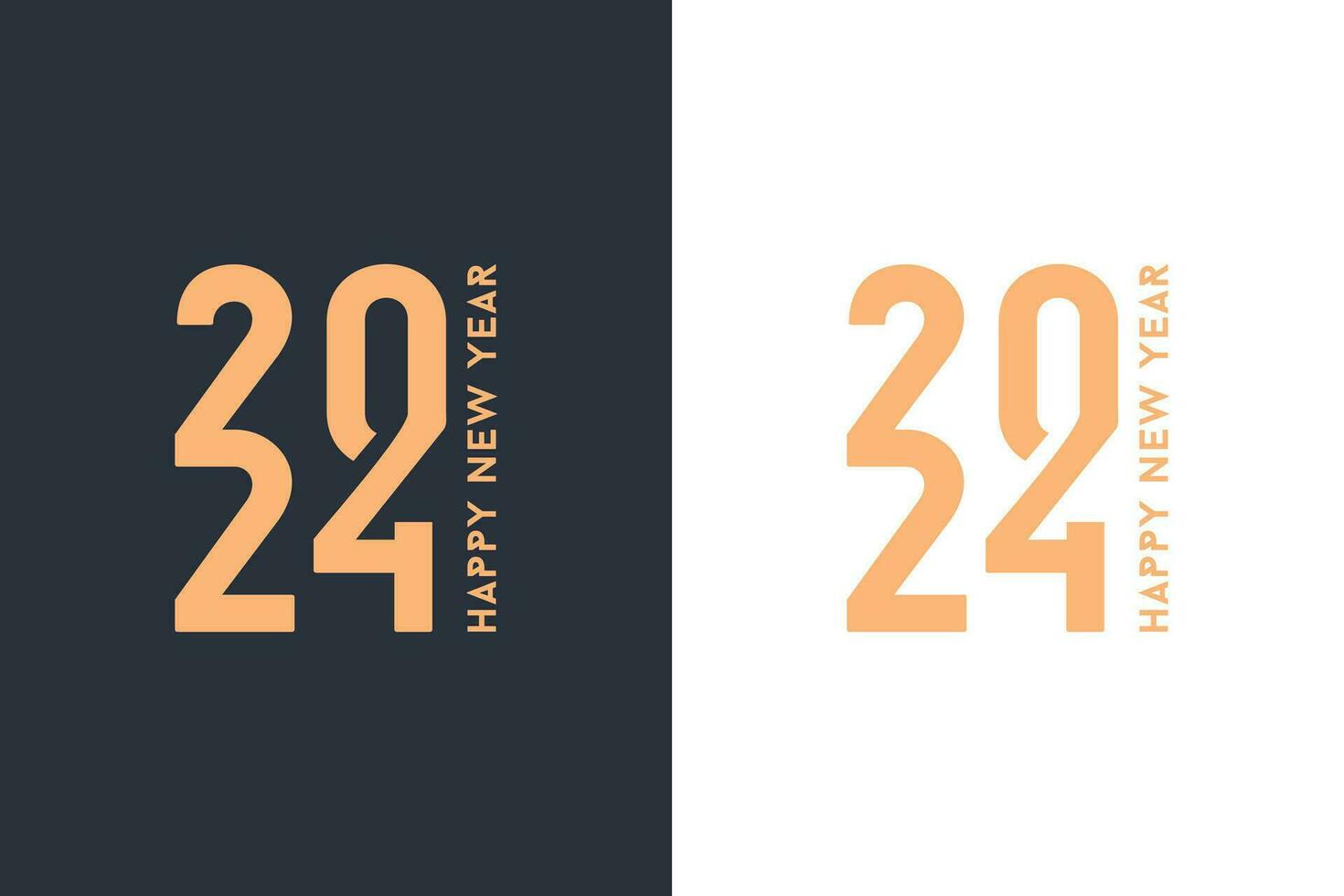 happy new year 2024 with connected numbers typography vector