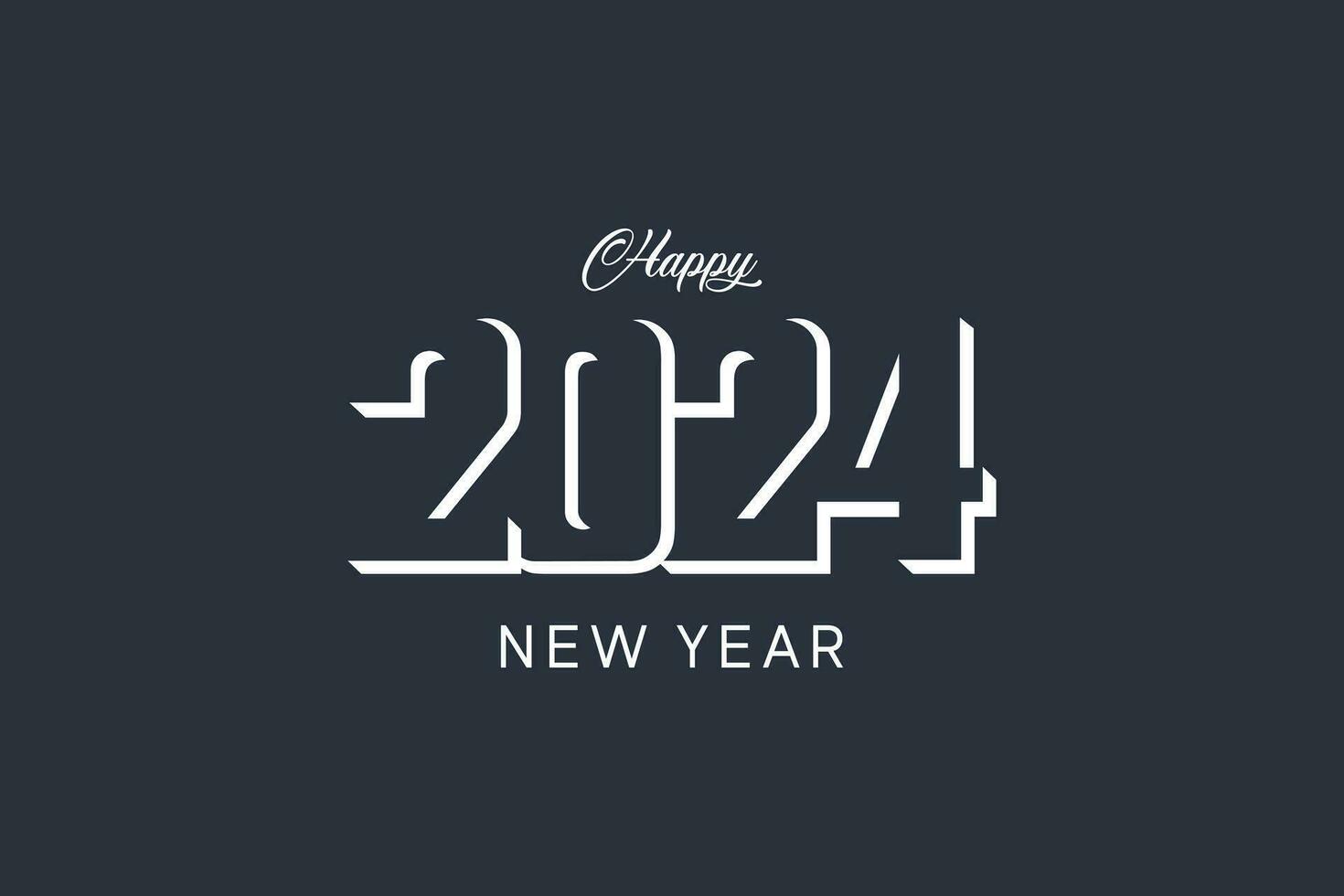 2024 new year. with negative space numbers on black background vector