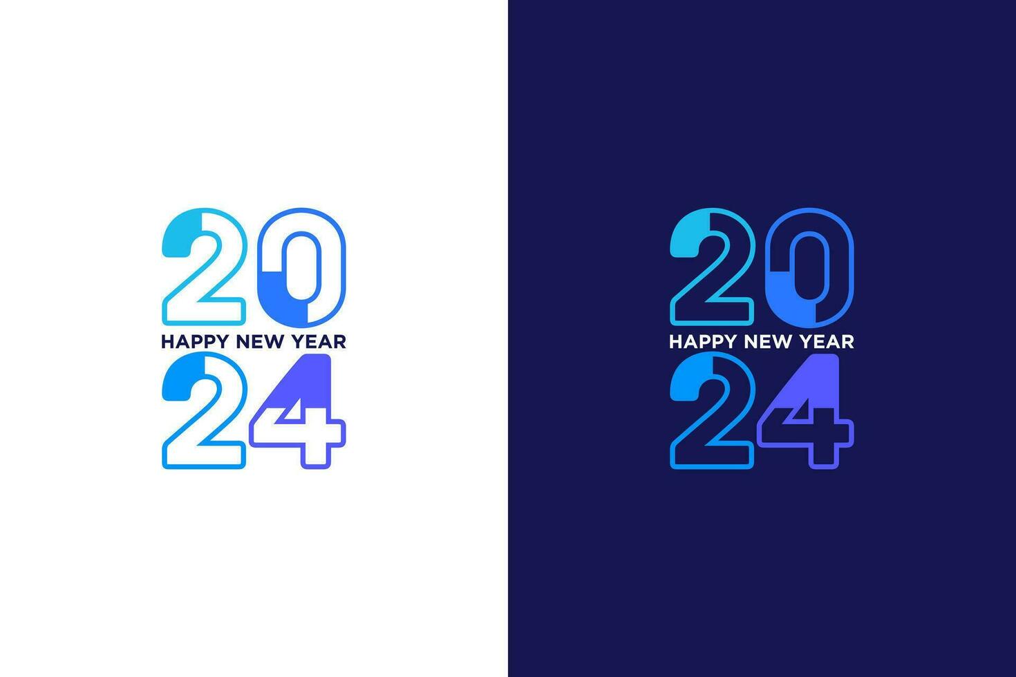 happy new year 2024 illustration, 2024 design with unique numbers vector