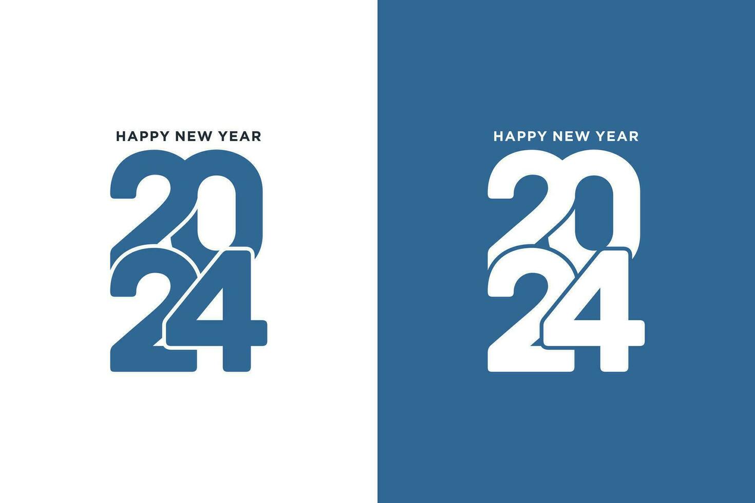 happy new year 2024 greetings, with the numbers 2024 overlapping each other vector