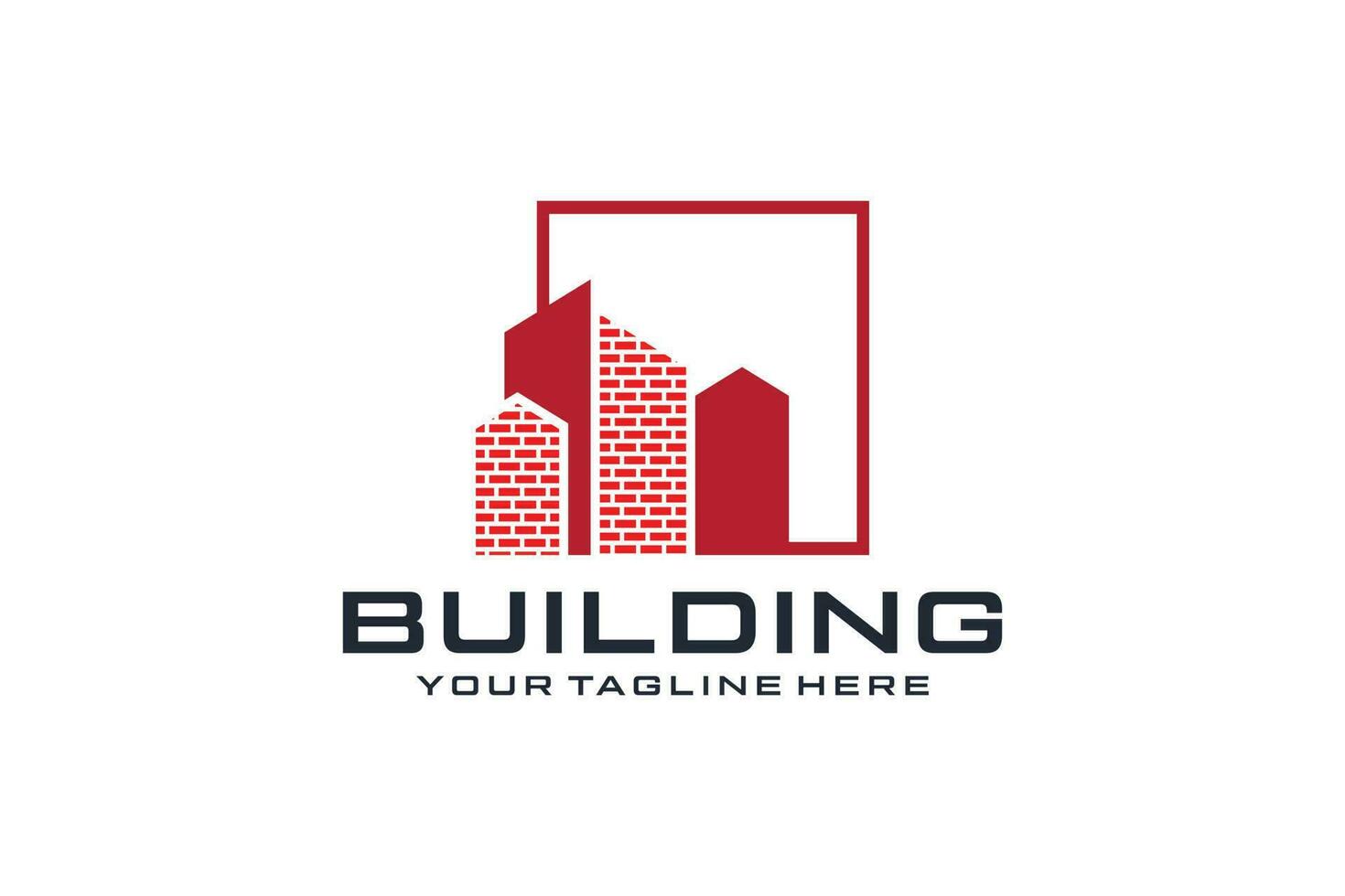 modern building logo design inspiration with bricks vector