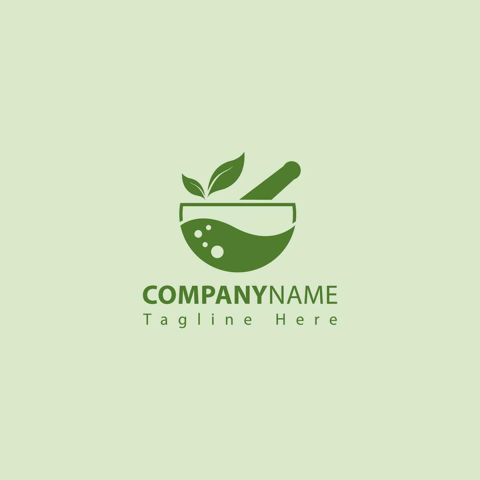 Pharmacy Lab Logo Vector illustration Nature Design. Suitable for Alternative Medicine, Herbs